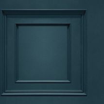 Belgravia Decor - Oliana Wood Panel Effect Wallpaper Navy