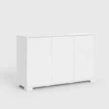 Aparador Moderno 3 Puertas Para Salón Comedor Cocina 130x40x83 Lumina - Blanco Brillante