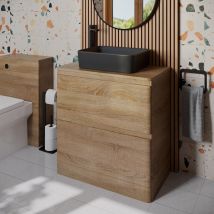 Regis - Bathroom Cloakroom Vanity Unit Storage Cabinet Countertop Wash Basin Wood 800mm