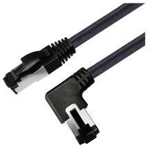 Maxtrack - Ti52-0,5l Rj45 Netzwerkkabel, Patchkabel Cat 8.1 S/ftp 0.50 M Schwarz 90° Nach Links Gewink