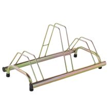 Andrys - Rastrelliera Porta Biciclette A Pavimento Da Esterni E Interni 3 Posti, Con Tappi In Pvc Neri, Con Sistema Di Posteggio Alto E Basso, 