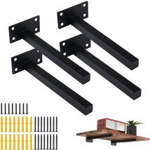 4 Staffe Per Mensole, Supporti Per Mensole A Parete, Staffe Angolari Resistenti, Staffe Flottanti Industriali, Piastre Di Fissaggio In Metallo Retrò 