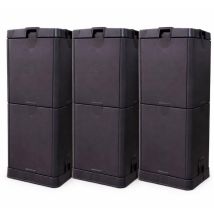 600l-set Of 3 X 200l Aerobin Hot Composter Garden Bin-black