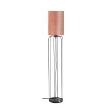 Fischer Leuchten - Lampada Da Terra Per Soggiorno, 1 Luce, Colore Rosa Nero, Con Paralume In Tessuto, Tessuto Metallico, 1 Attacco E27, Pxh 20x114 Cm