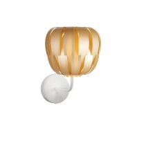 Lampada Da Parete Moderna 1 Luce Queen In Polilux Oro D29 Made In Italy