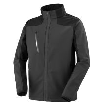 CEPOVETT Softshell-Jacke Caucase Grau-Charcoal/Schwarz S Wasserdicht Retroreflektierend Verstellbarer Saum