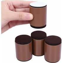 5cm Furniture Risers, 4cm Diameter Bed Risers, Can Raise 5cm For Sofa, Bed And Cabinet, Round Brown