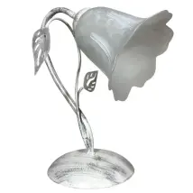 Lume Teresa Tischlampe 1-flammig E14 In Weiß/silber Mit Weißem Spiegeldiffusor