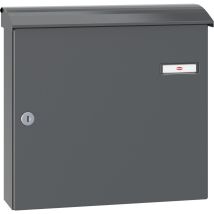 Renz Briefkasten Anthrazit Mit Namensschild Convex 380x360x115mm, Stahl Ral 7016