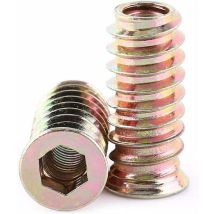 Paquete De 20 Tuercas Hexagonales Roscadas De Aleación De Zinc M10, Surtido De Tuercas De Inserción De Aleación De Zinc (m10 X 25 Mm)