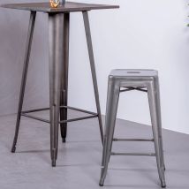 Nest Dream - Tabouret Empilable En Acier Métal - Bistro - Metal