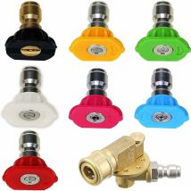 Pressure Washer Accessory Kit - 7 Power Washer Tips, Quick Connect - 1/4, 4500 Psi - 8 Pack