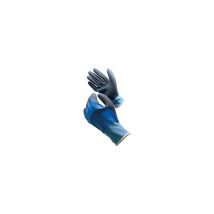 Guante de malla espumada azul para mano – 1831060 – Antideslizante, gran destreza, recubrimiento de látex negro, tejido de poliéster