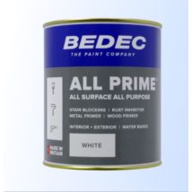 Bedec – All Prime Paint – White – 750ml – Water-based – Quick-drying – Stain-blocking – Rust-inhibiting