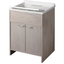 Negrari - Waschbecken Mit Schrank Aus Pvc 60x50 Cm Eichenholz Mod. Garden