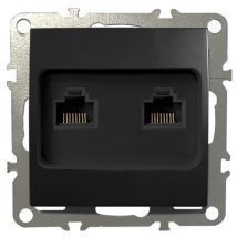 Adelid - Netzwerkdose Cat 5 Lan Rj45 2x Port Anschlussdose Unterputz Schwarz Matt