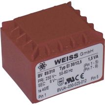 Weiss Elektrotechnik Printtrafo 1,5va 230v 2x9v 83ma