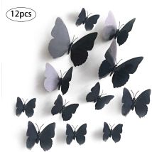 Coavas - 12 Pieces 3d Butterflies Stickers Removable Reusable Wall Decal Waterproof Pvc Sticker Home Diy Wall Art Wall Decoration For Bedroom 