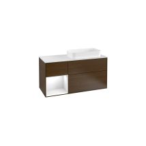 V&b Waschtischunterschrank Wandbeleuchtung Finion 120cm, Pl W M, Rg L Glo Wh. Lac, Wal Ven