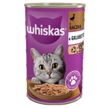 Whiskas Nassfutter in Gelee mit Ente für Katzen 400 g 6,7% 3,2% 83,7%