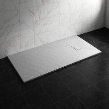 Nrg 1800 X 900mm Smc White Rectangle Slate Effect Bathroom Shower Tray