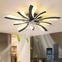 Ganeed - Ventilador De Techo Con Luz Ultra Silencioso Lampara Ventilador Techo Con Mando Regulable 6 Velocidades Dc Verano/invierno Plafon Iluminacion