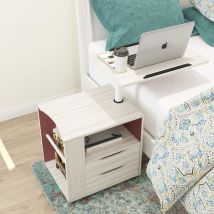 Betttisch Laptoptisch Sofatisch Aus Holzwerkstoffen Hochverstellbar Mit Drehbar Tischplatte Geeignet Für Bett Sofa - Weiß Ahorn - Soges