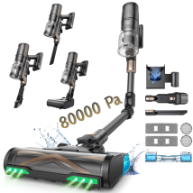 Aspirateur Balai Proscenic P2o - 80kpa/180aw - 70 Minutes D'Autonomie - Grande Poubelle 1.5l - Puissance D'Aspiration Auto-réglable - Twin Greeneye