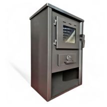 Stufa A Legna 9.7 Kw Koine Antracite 47x39xh80 Cm