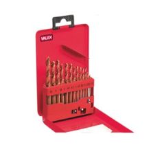 Punte per metallo HSS-TIN – 13 pezzi – Diametri: 1,5mm, 2mm, 2,5mm, 3mm, 3,2mm, 3,5mm, 4mm, 4,5mm, 4,8mm, 5mm, 5,5mm, 6mm, 6,5mm – Valex