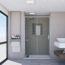 Copie De Paroi De Douche Façade Coulissante F1 1 Fixe + 1 Porte - Sans Low Profile Decoracion Mampara: Verre Transparent - Mamparas: 100 - (98,5-103)