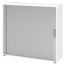 Bümö Rollladenschrank Office - 3 Ordnerhöhen Weiß/silber