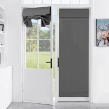 Ej.life 1 Tenda Termica Oscurante Con Lacci Per Camera Da Letto, Portafinestra, Soggiorno - Tenda Autoadesiva Con Lacci - 66 X 173 Cm - Grigio