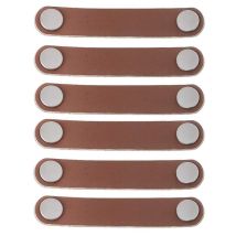 Minkurow 6 Piezas Manija De Gabinete De Cuero 96mm Manija De Puerta De Cuero De Estilo Moderno, Manija De Puerta De Cajón De Aleación De Aluminio Y 