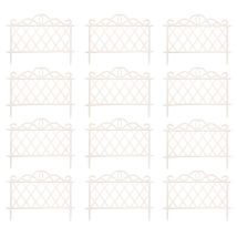 Redwood Leisure - Pack Of 12 27cm White Plastic Garden Patio Lawn Border Fence Edging