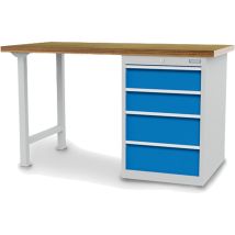 Bedrunka+hirth Reihenwerkbank Breite 1.500 Mm Stufenlos Höhenverstellbar Bxt 1.500x750 Mm - 03.15.580.4va