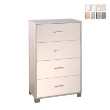 Schlafzimmerkommode Mit Vier Schubladen White Elm 70x41x H112 Cm