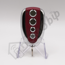 Doitrand Tc4re - Émetteur Rouge Et Chrome Pour Portail/garage 433 Mhz À 4 Boutons - Codage : Rolling Code