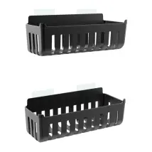 Coppia Cestini Doccia In Termoplastica Nero Incollaggio – Serie Jolly