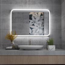 Led Badspiege 60x50cm Mit Beleuchtung Beleuchtet Wandspiegel Lichtspiegel Badezimmerspiegel Kaltweiß/warmweiß/neutrale 3000-6400k Dimmbar 