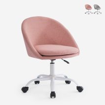 Chaise De Bureau Pivotante En Tissu Réglable En Hauteur Mikro - Rose