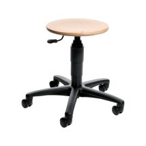 Drehhocker Tec 60 Holz Rundsitz Sitzhöhe 390-520 Mm Mit Rollen