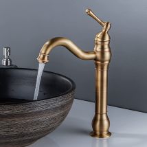 Petites Ecrevisses - Hoch Wasserhahn Bad Retro Waschtischarmatur 360° Schwenkbar Messing Waschbeckenarmatur Für Badezimmer