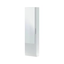 Schuhschrank Eugene, Hoher Schuhschrank Mit 1 Tür, Moderner Schuhschrank, Eingangsgarderobe Mit Spiegel, Cm 50x22h180, Weiß