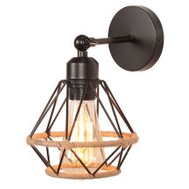 Retro Wall Light E27 Vintage Iron Wall Lamp Retro Cage Black Indoor Wall Lamp For Living Room Bedroom Kitchen Hallway 1pcs