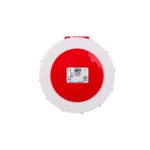 Enchufe De Panel 32a 5p 400v /75x75/ Rojo Ip67 Power Twist 3252-6