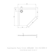 Muna Plato De Ducha Pentagonal Ultraplano 1000x1000x30mm Blanco - Hoesch