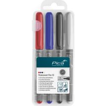 Pica 4 X Permanent Pen Set 1,0mm Rot Blau Schwarz Weiß