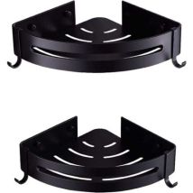 2 Tablette De Douche, Tablette D'Angle, Sans Perçage (noir),--