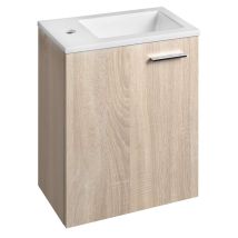 Aqualine Zoja - Handwaschbecken Mit Unterschrank, 40x50x22 Cm, 1 Tür, Scharniere L/r, Eiche Platin 51049dp-01